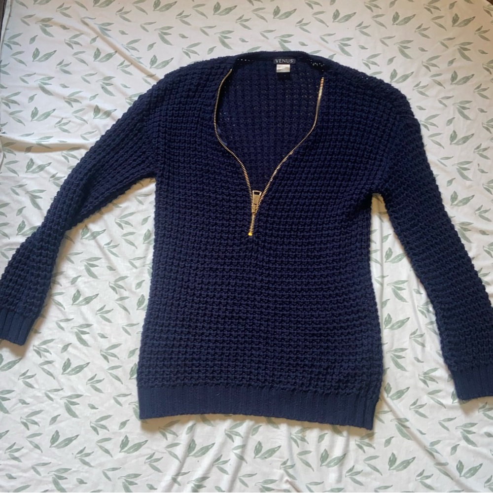 Navy and gold Venus half zip sweater size womens S